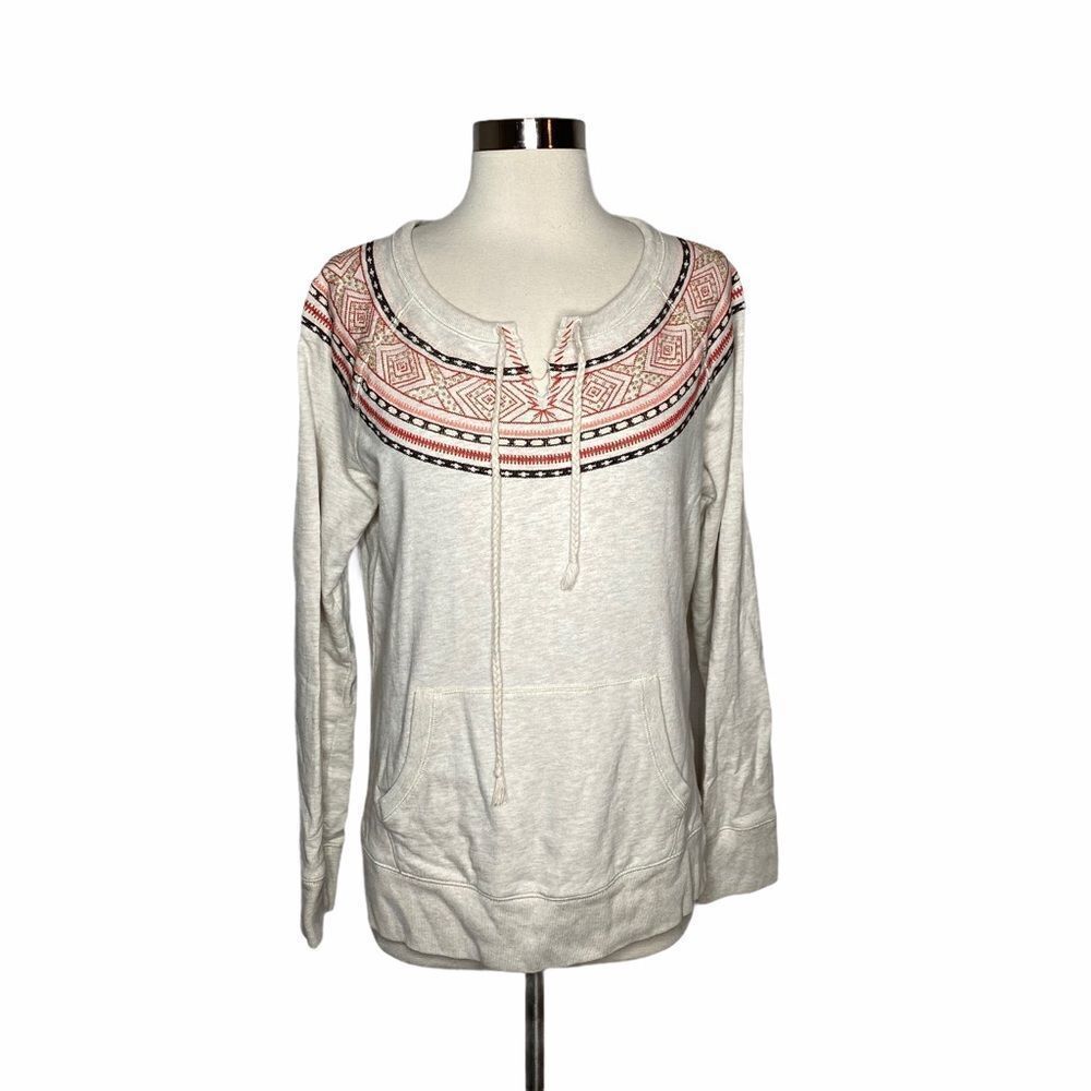 Lucky Brand Embroidered Pullover Hoodie Size S